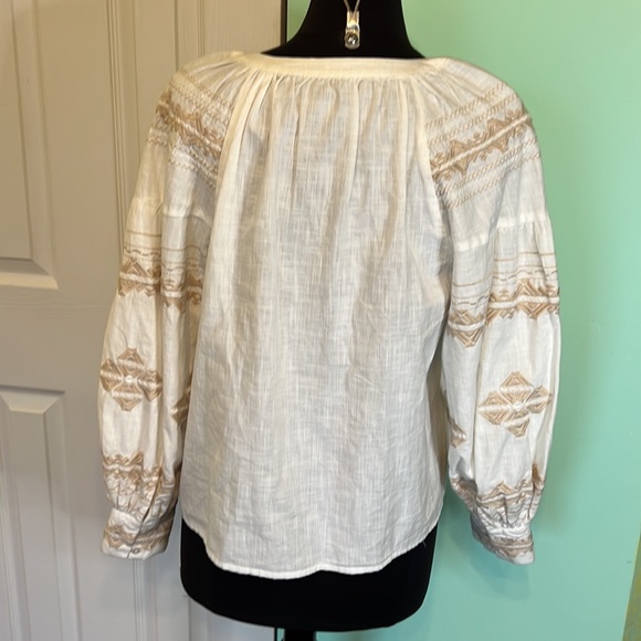 INC Embroidered Bohemian Peasant Top - Picture 4 of 4
